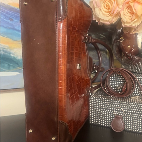 Elegant Brown Leather Women Briefcase - Picture 7 of 16